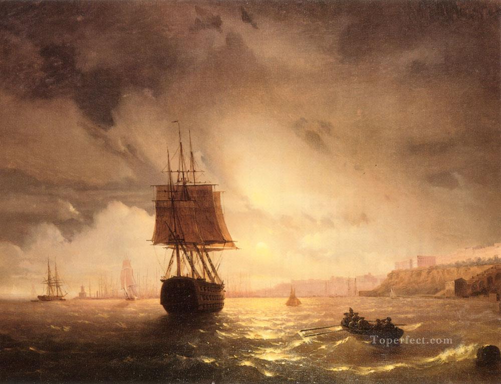 The Harbor At Odessa On The Black Sea seascape boat Ivan Aivazovsky Oil Paintings